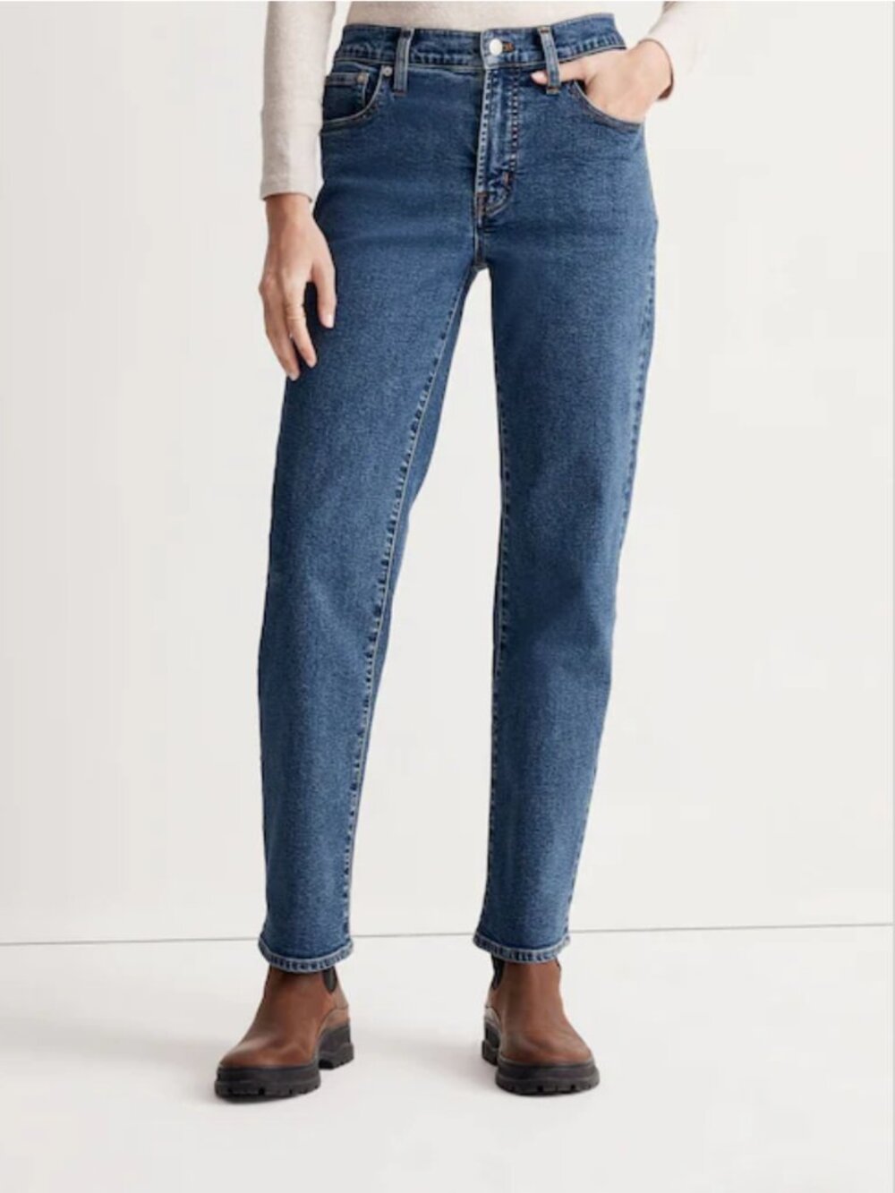 Madewell Women's The Perfect Vintage Straight Jean in Medium Blue Denim